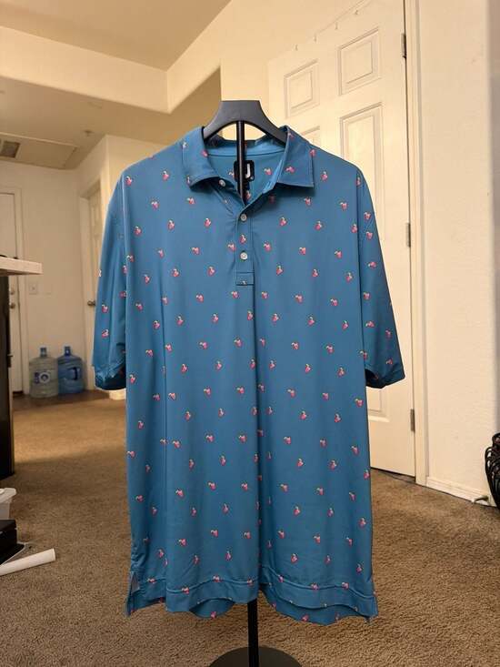 FootJoy Other - FootJoy Lisle Golf Polo Transfusion Drink Print Blue Men's XL